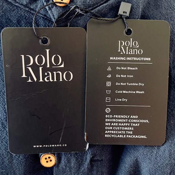 POLOMANO Men's Button Down Long Sleeve Shirts - Picture 9 of 9